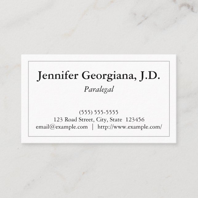 Basic Paralegal Business Card (Front)