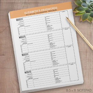 Basic Password Tracker with Username Notepad
