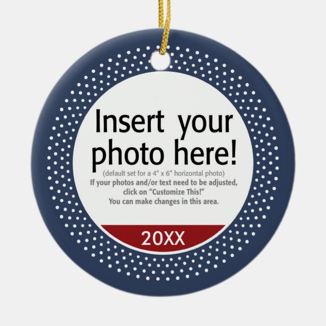 Basic Photo Frame For Christmas Ceramic Tree Decoration (Front)