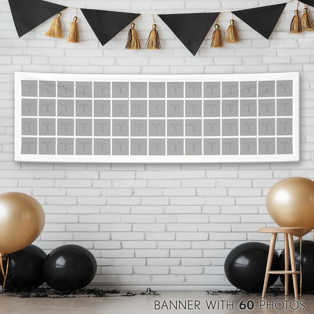 Basic Photo Template 60 Photos - Can Change Colour Banner (Custom Banner with 60 Photos)