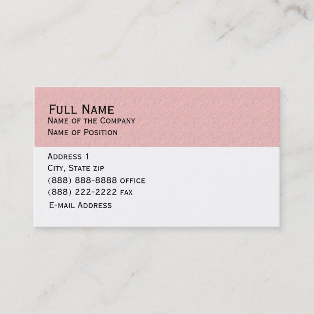 Basic Pink Business Card (Front)