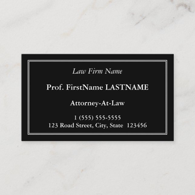 Basic & Plain Lawyer Business Card (Front)