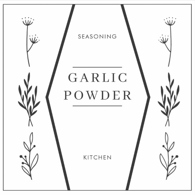 Basic Plants Text Minimal Kitchen Pantry Jar Label (Front)