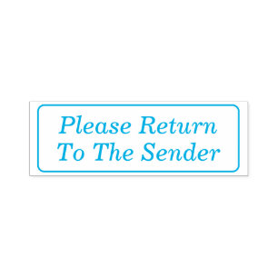 Basic "Please Return To The Sender" Rubber Stamp