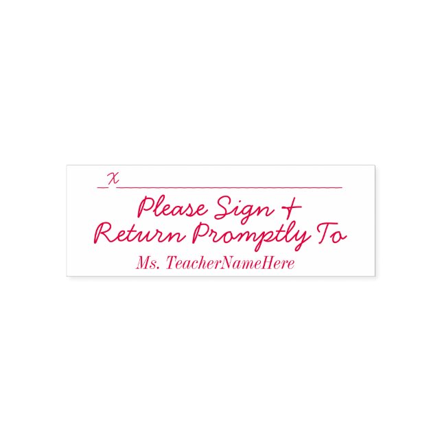 Basic "Please Sign & Return Promptly To" Self-inking Stamp (Design)