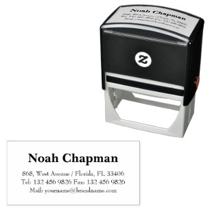 Basic Professional Name Contact Information Self-inking Stamp