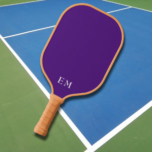 Basic Professional Purple Monogrammed Initials Pickleball Paddle