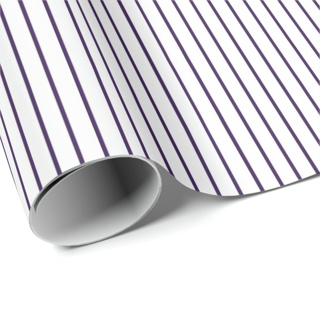 Basic Purple Pinstripe Minimalistic Any Occasion Wrapping Paper (Roll Corner)