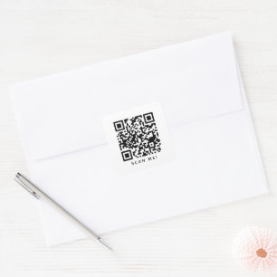 Basic QR Code Business Bar Restaurant Square Sticker