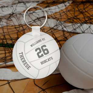 basic realistic white volleyball custom team name  key ring