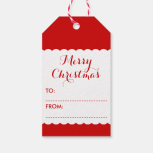 Basic Red and White Snowflake Gift Tags