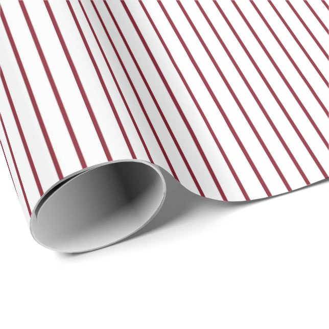 Basic Red Pinstripe Minimalistic Any Occasion Wra Wrapping Paper (Roll Corner)