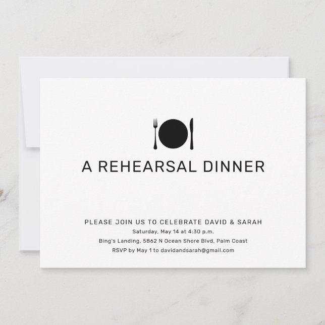 Basic Rehearsal Dinner Invitation (Front)