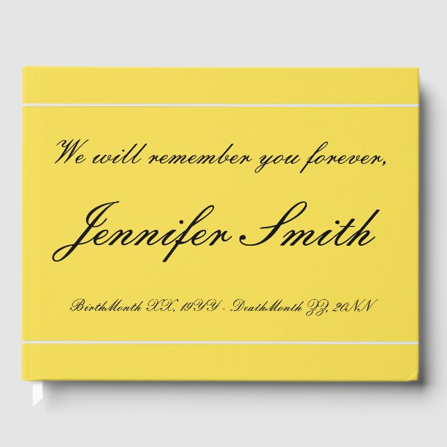 Basic, Respectable Funeral Guestbook (Front)