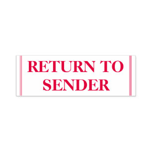 Basic "RETURN TO SENDER" Rubber Stamp