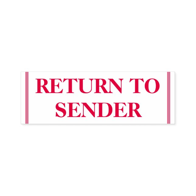 Basic "RETURN TO SENDER" Rubber Stamp (Design)