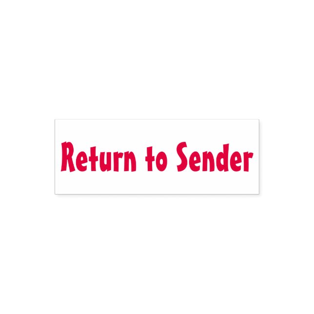 Basic "Return to Sender" Rubber Stamp (Design)