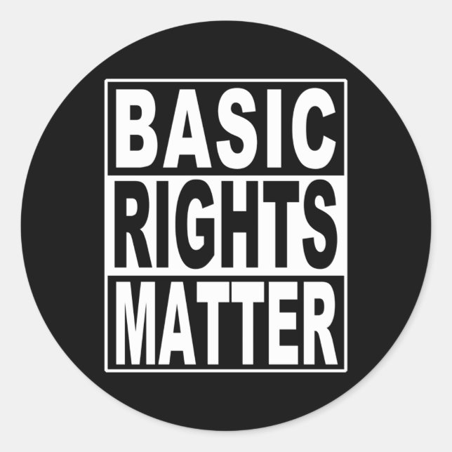 Basic Rights Protest Design For Democracy Sticker  (Front)