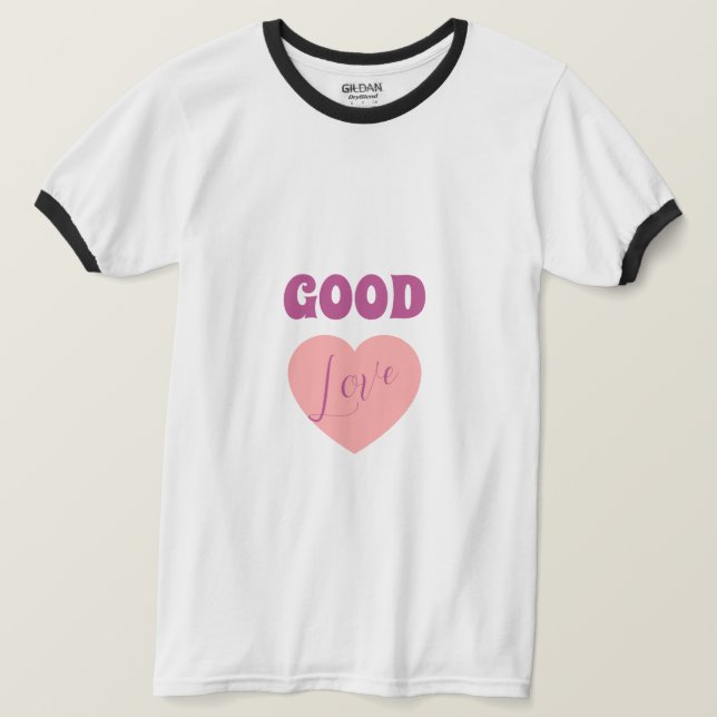  Basic Ringer T-Shirt (Black/White Vivid) (Design Front)