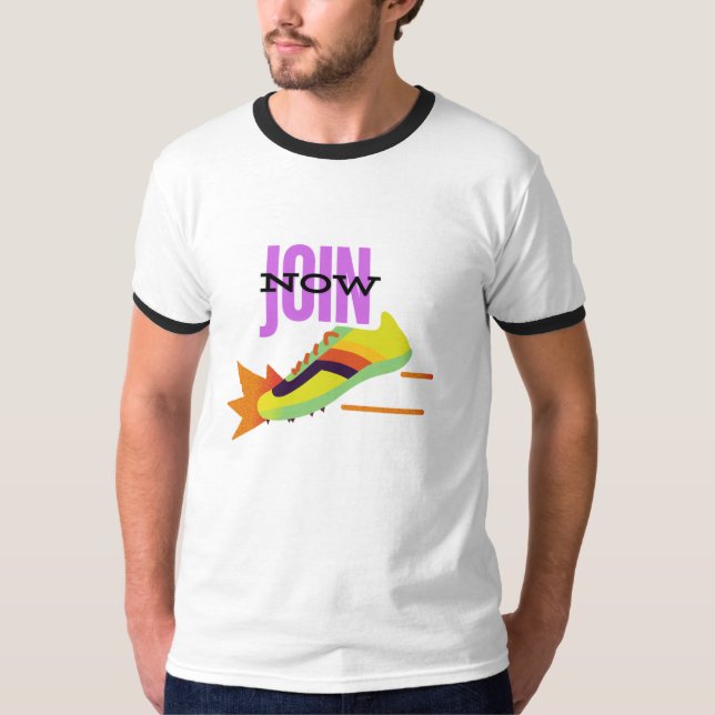 Basic Ringer White and black colour T-Shirts (Front)
