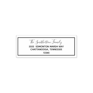 Basic Script Family Last Name Return Address Self-inking Stamp
