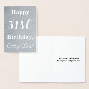 Basic Silver Foil "Happy 31st Birthday" + Name Card