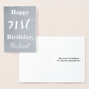 Basic Silver Foil "HAPPY 71st BIRTHDAY" + Name Card