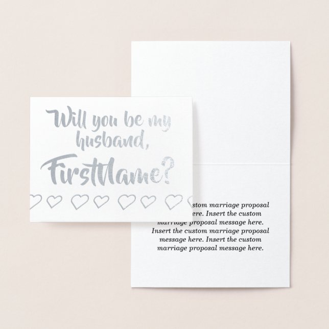 Basic Silver Foil Marriage Proposal Card (Display)
