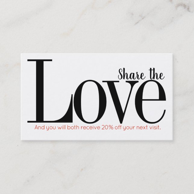 Basic Simple | Black & White & Red | Referral Card (Front)