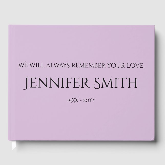 Basic & Simple Condolences Guestbook (Front)