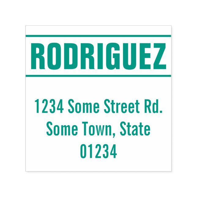 Basic & Simple Family Name and Address Self-inking Stamp (Design)