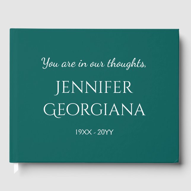 Basic, Simple Memorial Guest Book (Front)