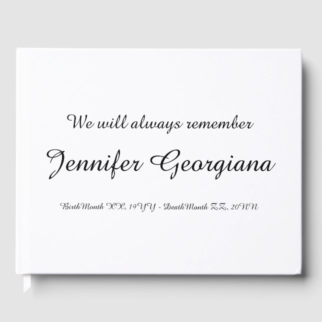 Basic & Simple Memories Guestbook (Front)
