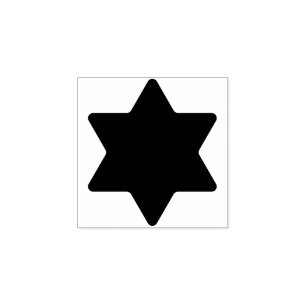 Basic Solid Colour 1" Six Pointed Star of David Rubber Stamp