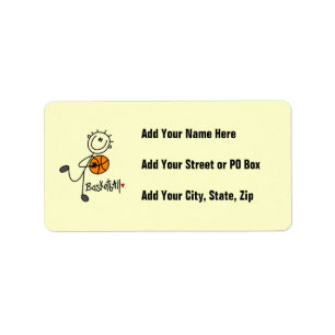 Basic Stick Figure Basketball T-shirts and Gifts Label