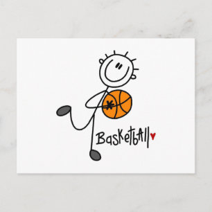Basic Stick Figure Basketball T-shirts and Gifts Postcard