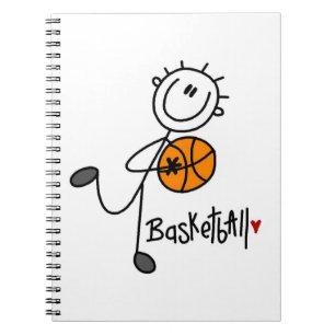 Basic Stick Figure Basketball T-shirts and Gifts Spiral Notebook