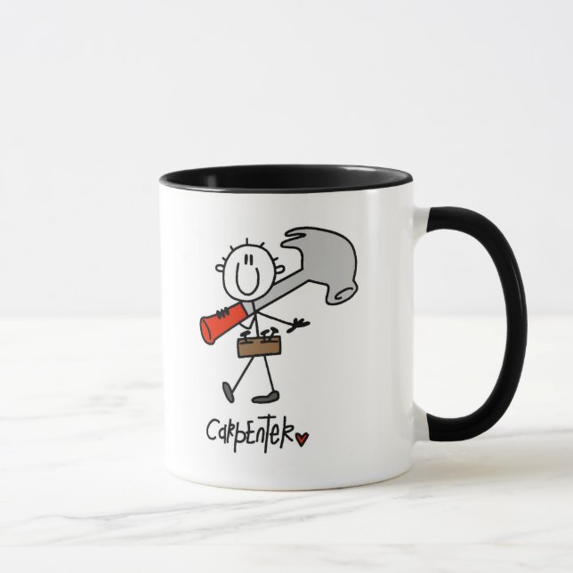Basic Stick Figure Carpenter Tshirts and Gifts Mug (Right)