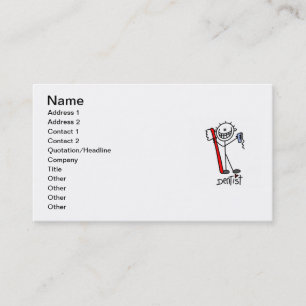 Basic Stick Figure Dentist Business Card
