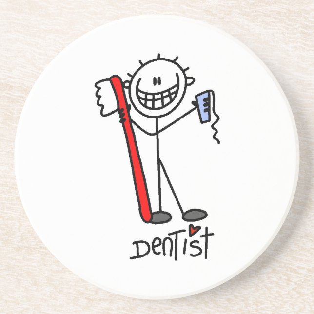 Basic Stick Figure Dentist Coaster (Front)