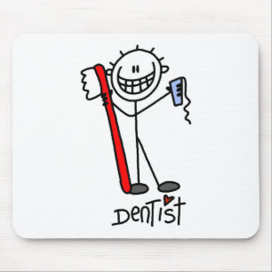 Basic Stick Figure Dentist Mouse Pad