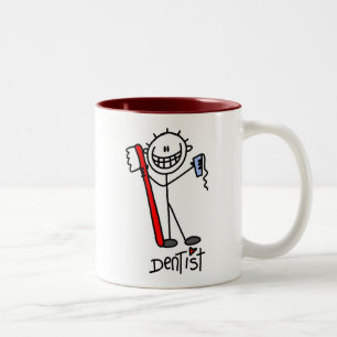 Basic Stick Figure Dentist Two-Tone Coffee Mug