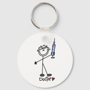 Basic Stick Figure Doctor Key Ring