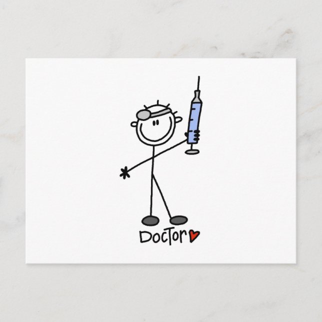 Basic Stick Figure Doctor Postcard (Front)