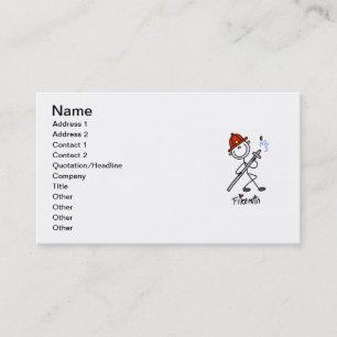Basic Stick Figure Fireman T-shirts and Gifts Business Card