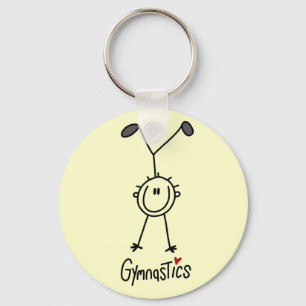 Basic Stick Figure Gymnastics Tshirts and Gifts Key Ring