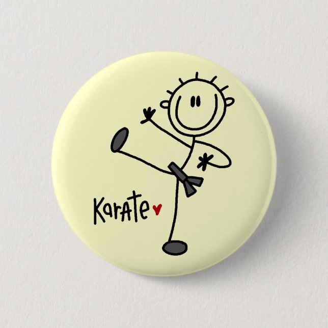 Basic Stick Figure Karate T-shirts and Gifts 6 Cm Round Badge (Front)