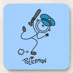 Basic Stick Figure Police Officer Coaster