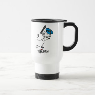 Basic Stick Figure Police Officer Travel Mug