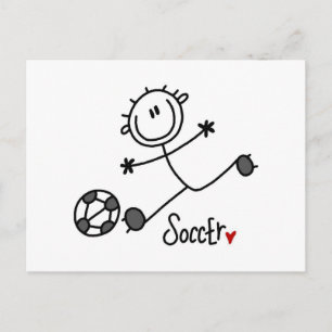 Basic Stick Figure Soccer Player T-shirts and Gift Postcard